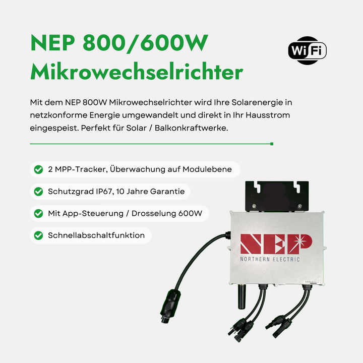 Balkonkraftwerk 800W mit Speicher 2,2kW